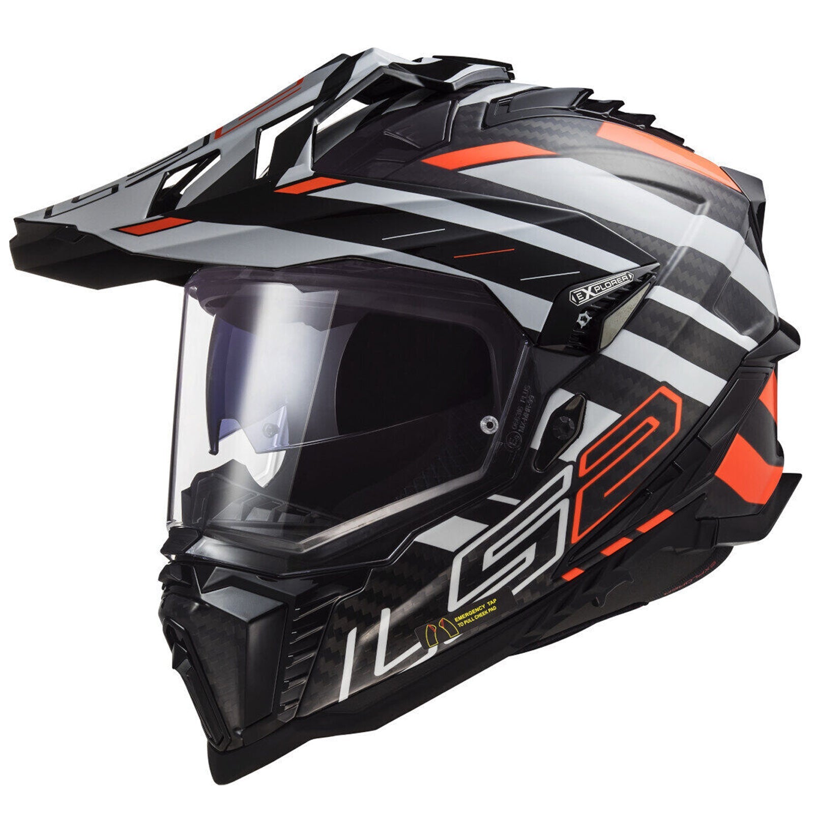 LS2 MX701 EXPLORER C EDGE HELMET -BLACK ORANGE – Riderwear