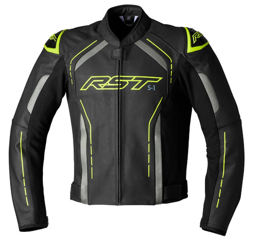 RST S1 CE Mens Leather Jacket -  Flo Yellow