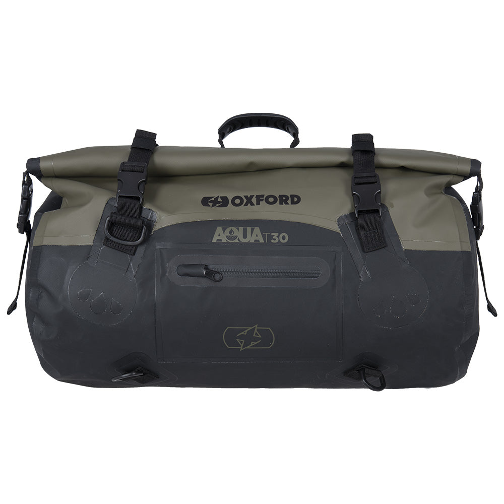 Oxford Aqua T-30 Motorcycle Roll Bag - Khaki/Black