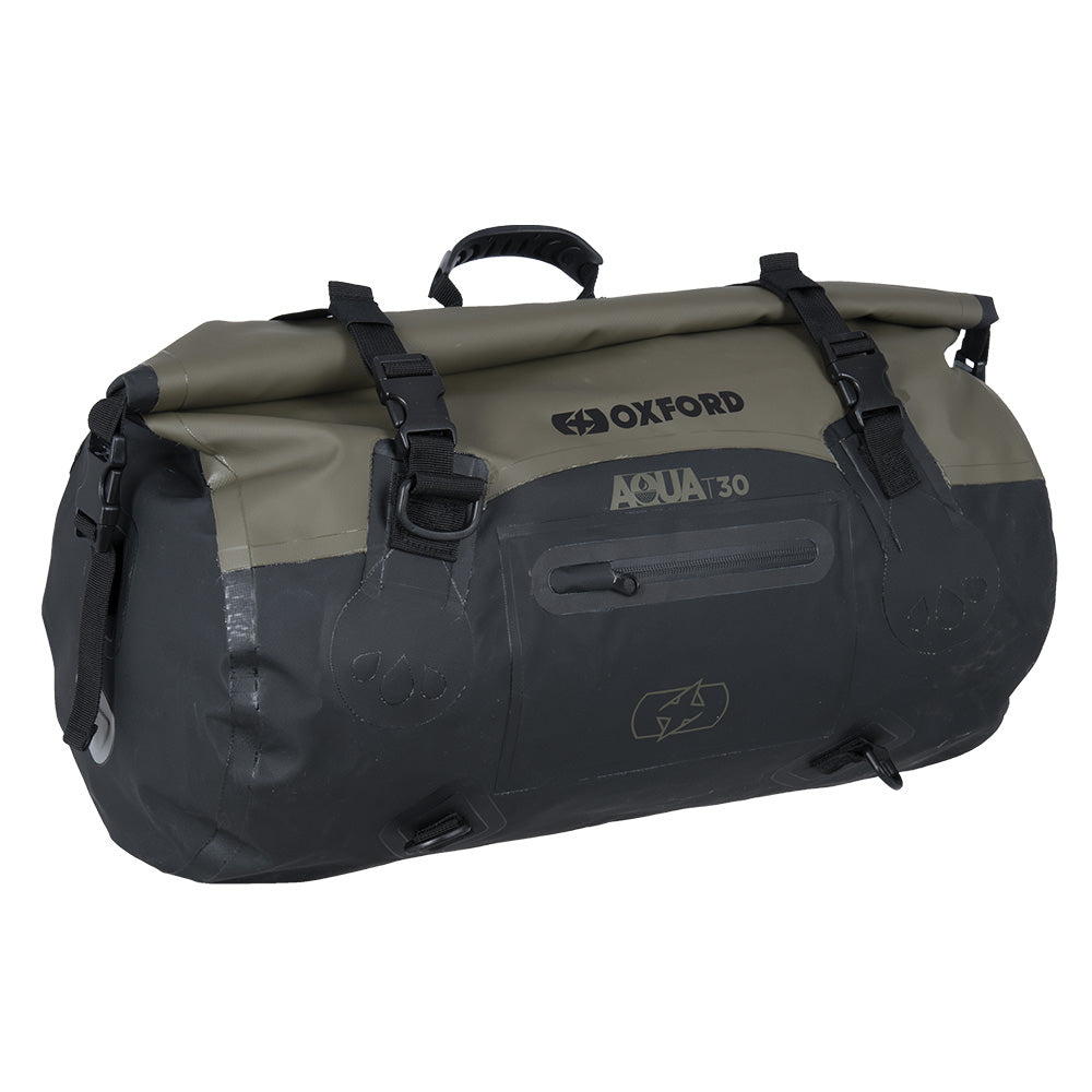 Oxford Aqua T-30 Motorcycle Roll Bag - Khaki/Black