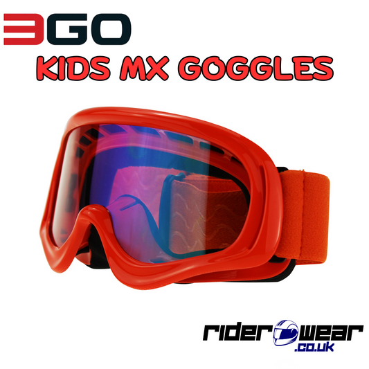 3GO Kids Motocross Goggles with Iridium Lens Orange