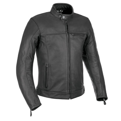 Oxford Walton Leather Mens Motorcycle Jacket - Black