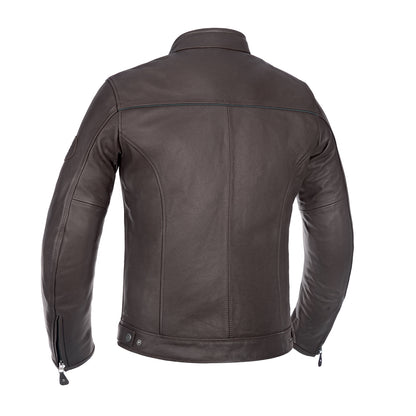 Oxford Walton Leather Mens Motorcycle Jacket - Brown