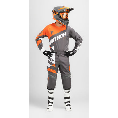 Thor Sector Checker Adult Motocross Trouser - Charcoal/Orange