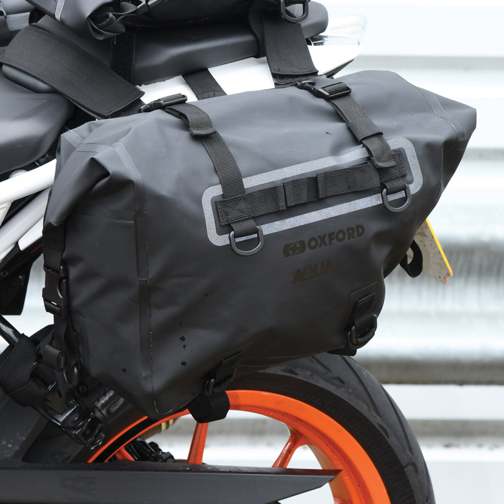 Oxford Aqua P32 Motorcycle Panniers - Black