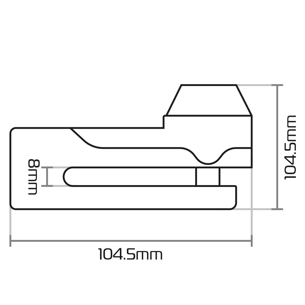 Oxford Titan 10mm Pin Disc Lock - Black (Including Pouch)