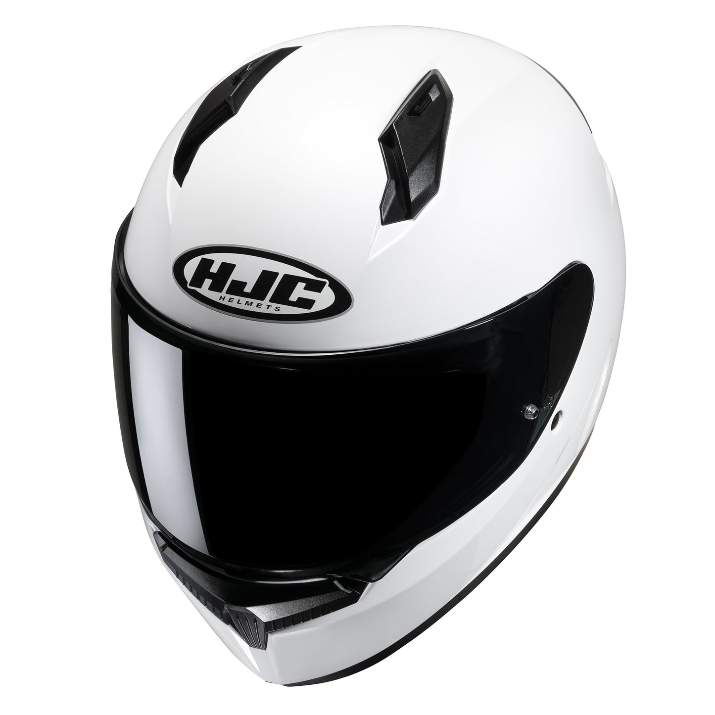 HJC C10 Solid Motorcycle Full Face Helmet - White