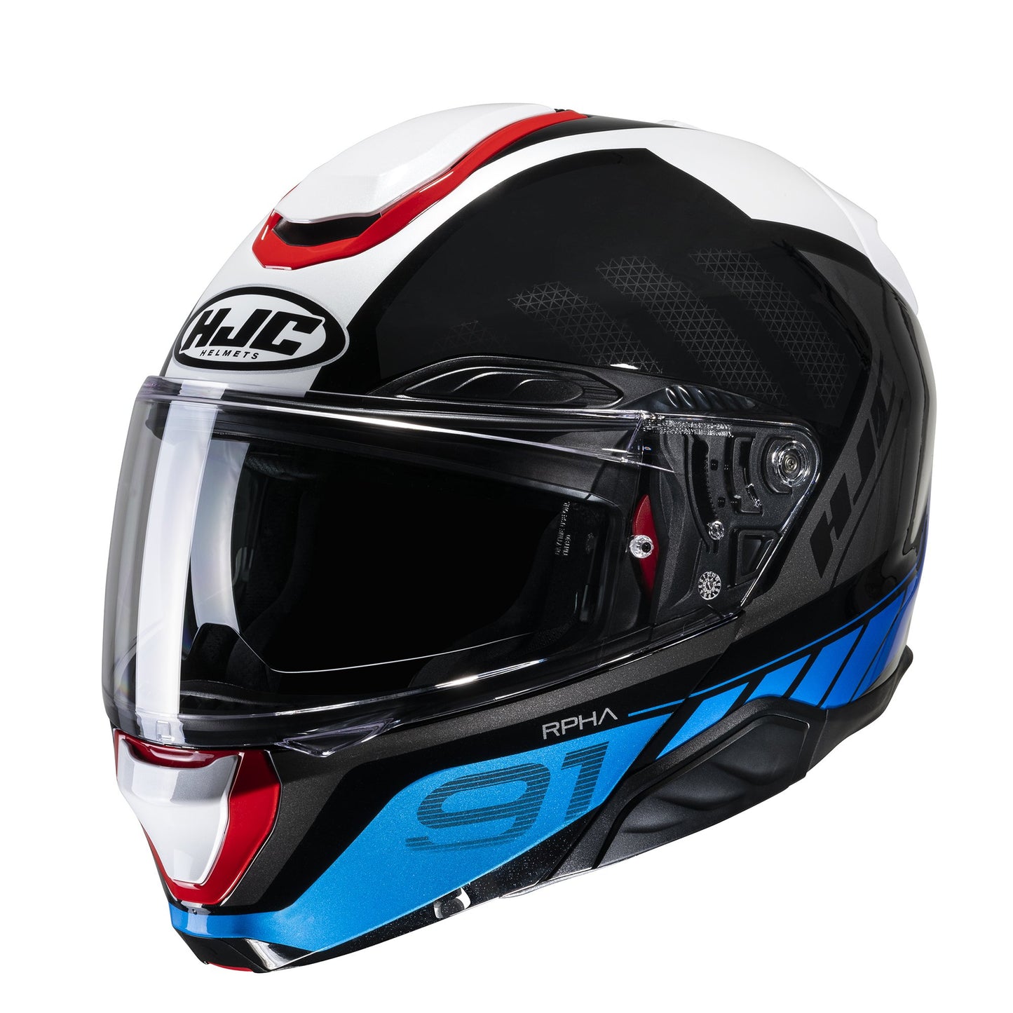 HJC RPHA 91 Rafino Motorcycle Flip Up Helmet - White/Red/Blue