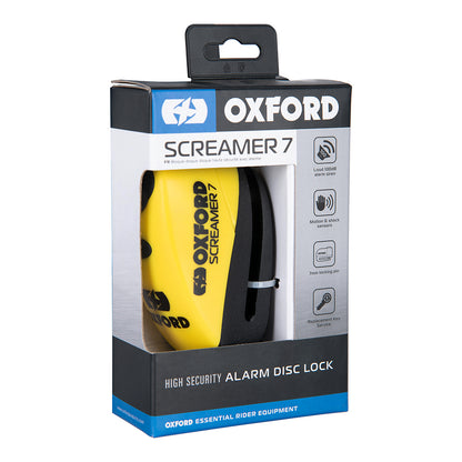 Oxford Screamer7 Alarm Disc Lock - Yellow/Black