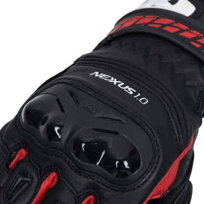 Oxford Nexus 1.0 Mens Motorcycle Gloves - Black/White/Red