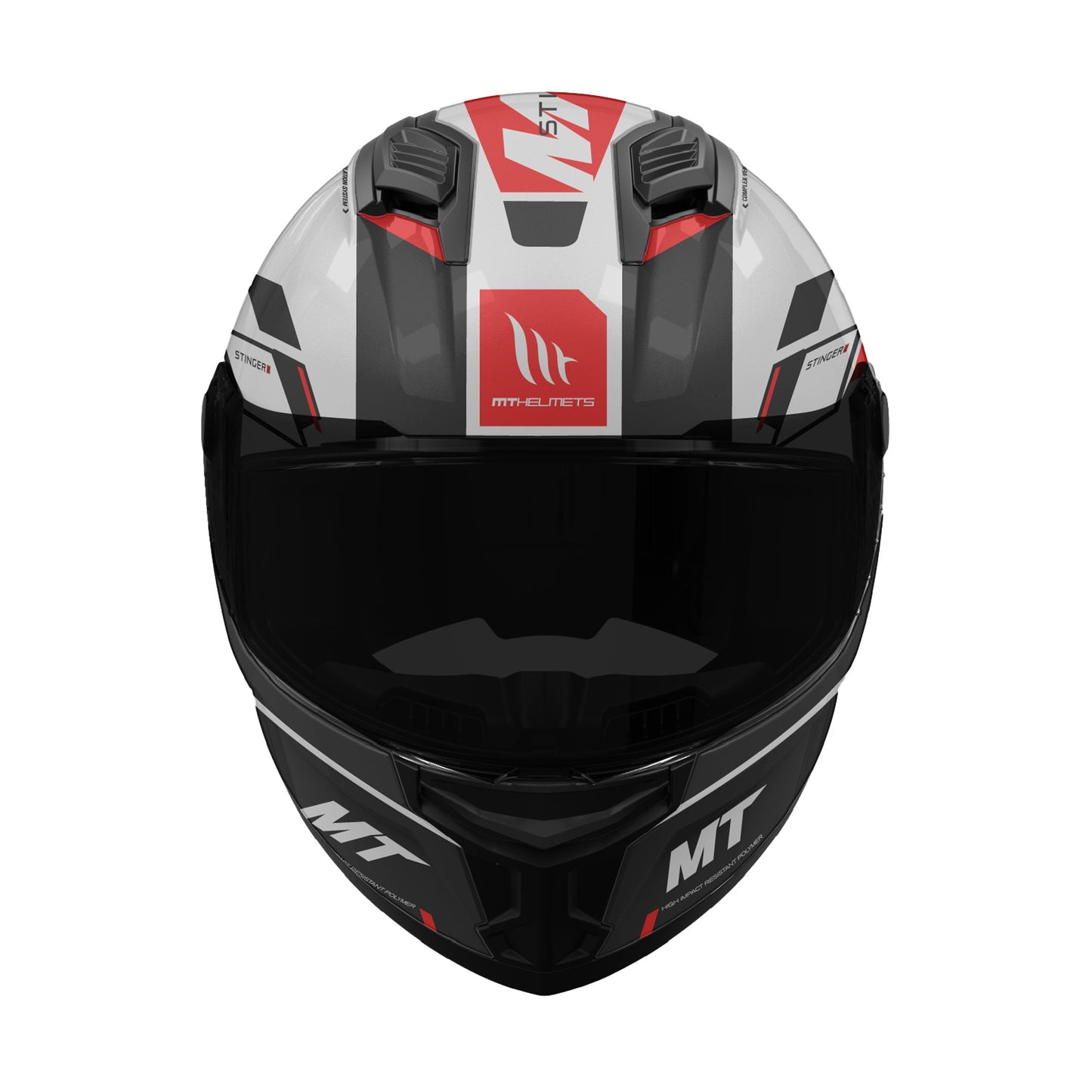 MT Stinger 2 Zivze Motorcycle Full Face Helmet - Gloss Black/White/Red