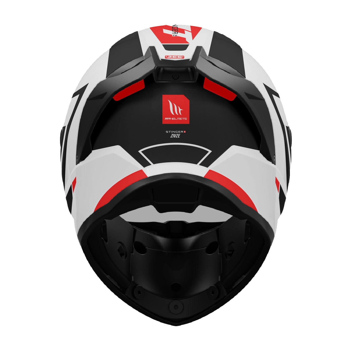 MT Stinger 2 Zivze Motorcycle Full Face Helmet - Gloss Black/White/Red