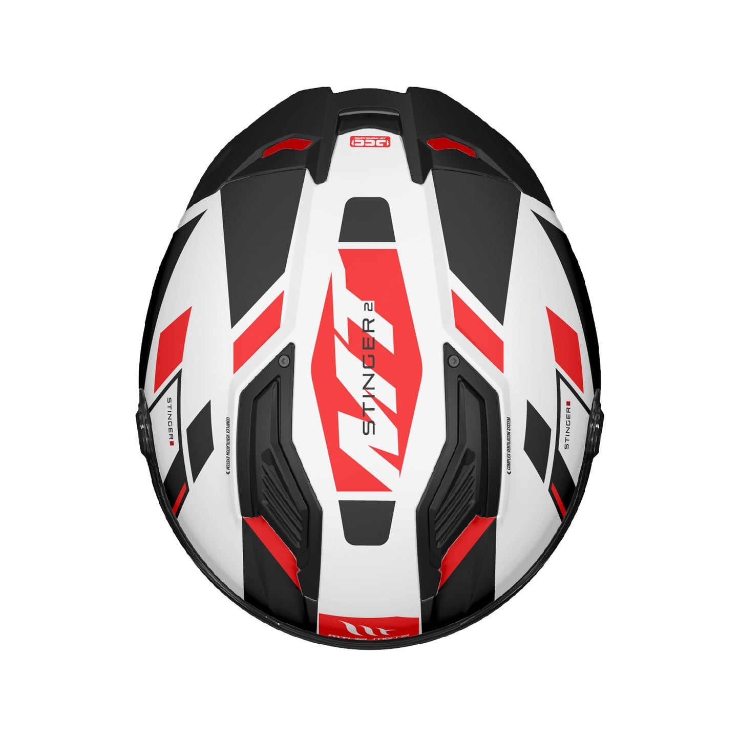 MT Stinger 2 Zivze Motorcycle Full Face Helmet - Gloss Black/White/Red