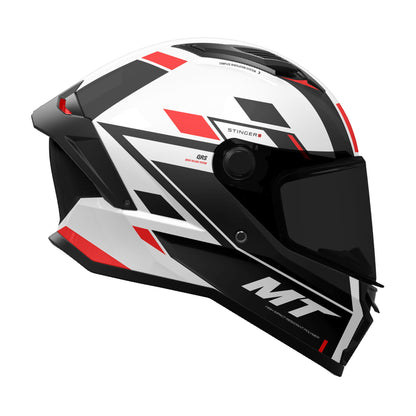 MT Stinger 2 Zivze Motorcycle Full Face Helmet - Gloss Black/White/Red