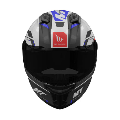 MT Stinger 2 Zivze Motorcycle Full Face Helmet - Gloss Black/White/Blue