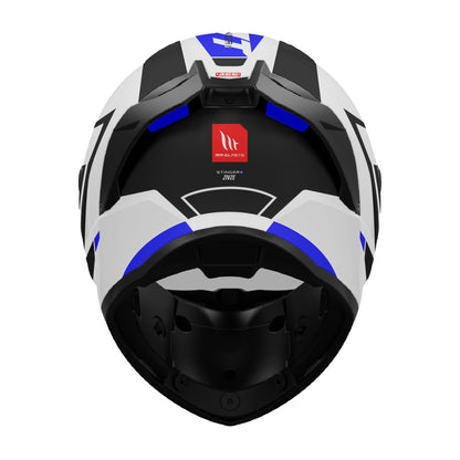 MT Stinger 2 Zivze Motorcycle Full Face Helmet - Gloss Black/White/Blue