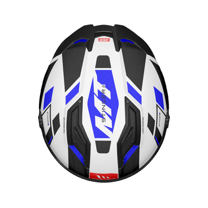 MT Stinger 2 Zivze Motorcycle Full Face Helmet - Gloss Black/White/Blue