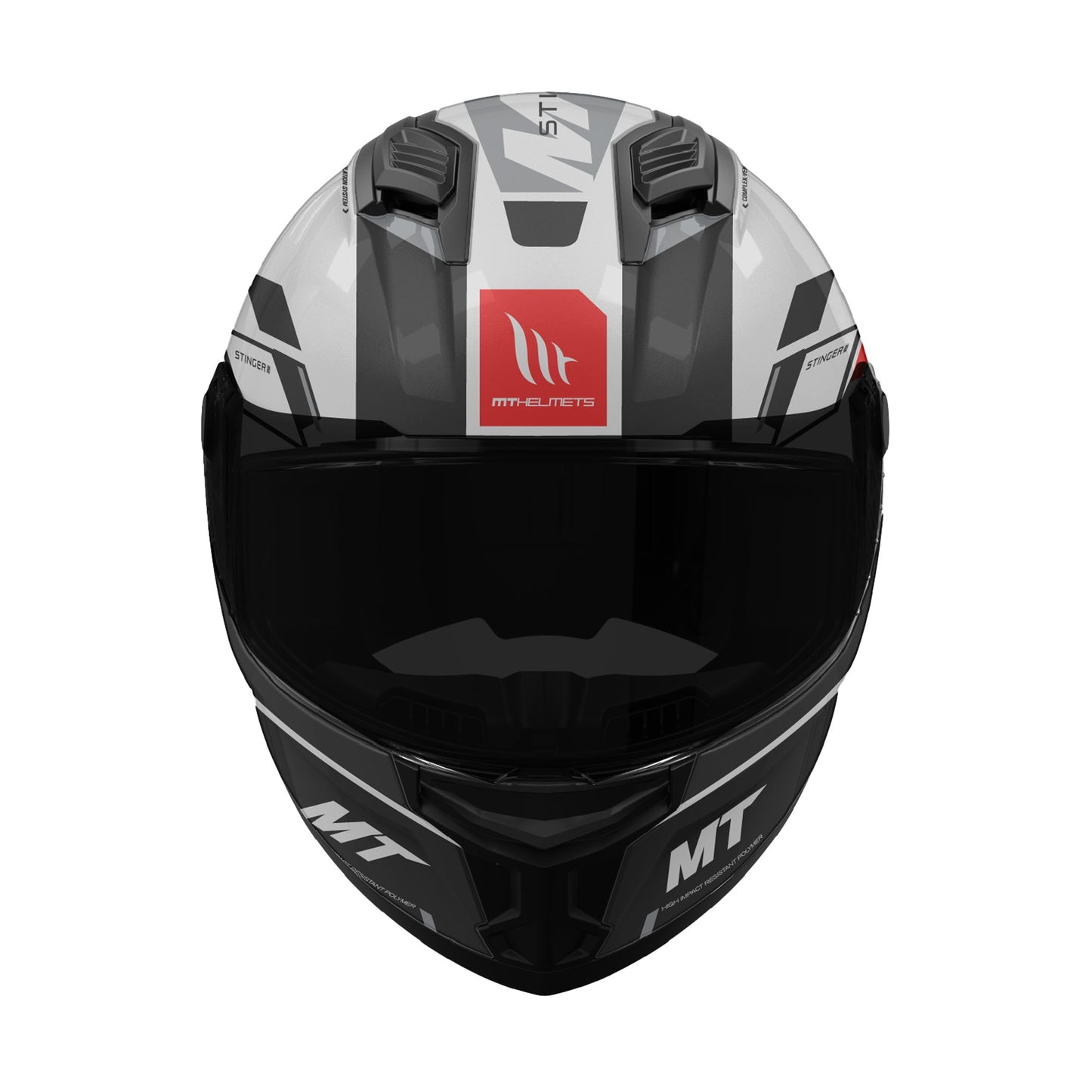 MT Stinger 2 Zivze Motorcycle Full Face Helmet - Gloss Black/White