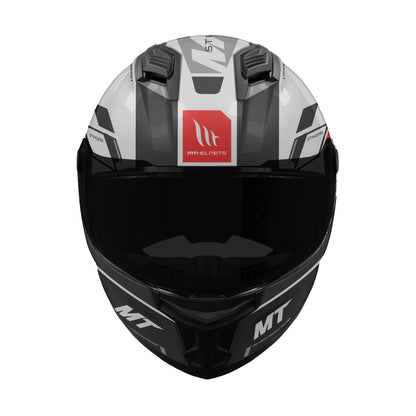 MT Stinger 2 Zivze Motorcycle Full Face Helmet - Gloss Black/White