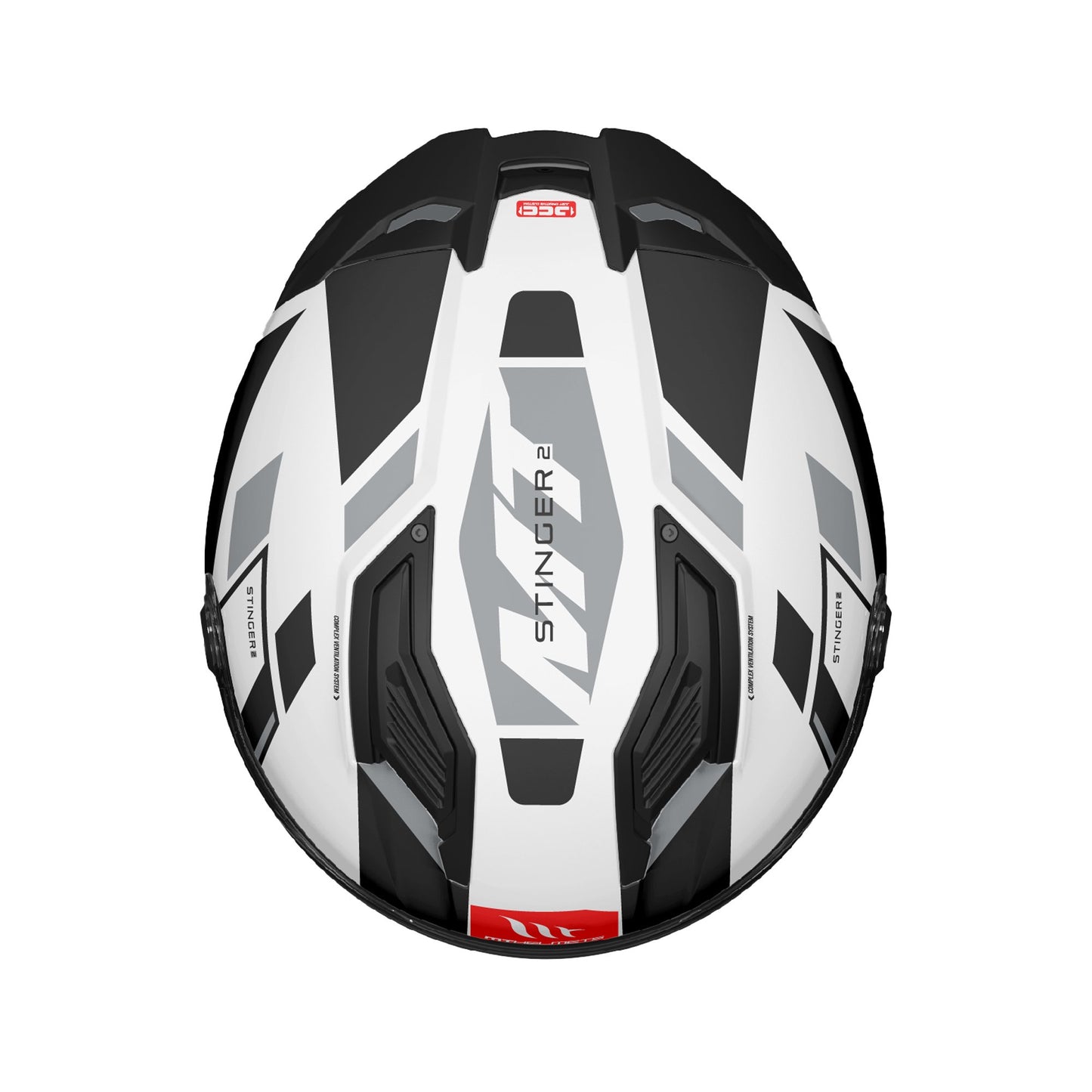 MT Stinger 2 Zivze Motorcycle Full Face Helmet - Gloss Black/White