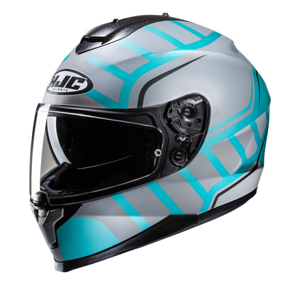 HJC C70N Holt Motorcycle Full Face Helmet - White/Blue