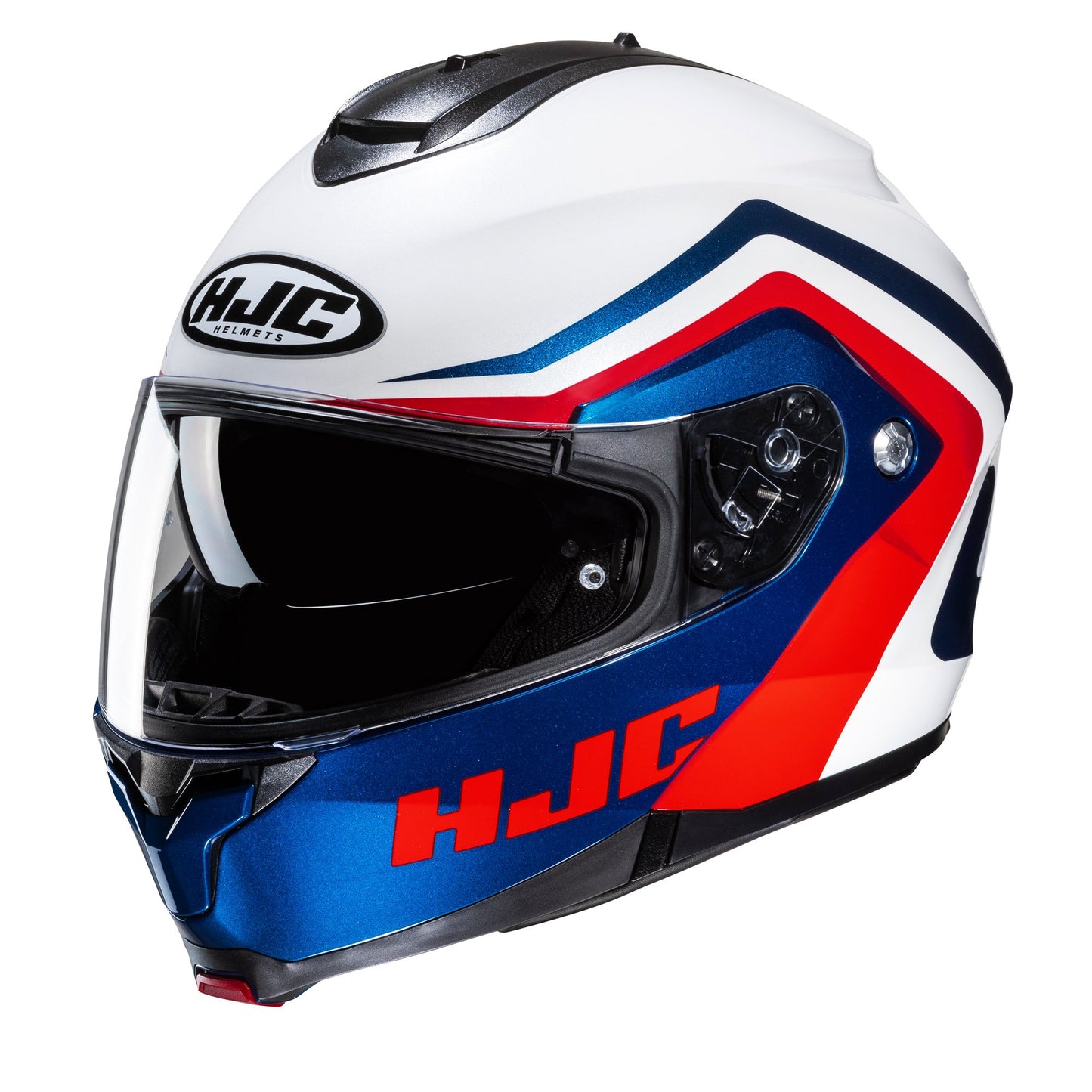 HJC C91N Nepos Motorcycle Flip Up Helmet - White/Blue/Red