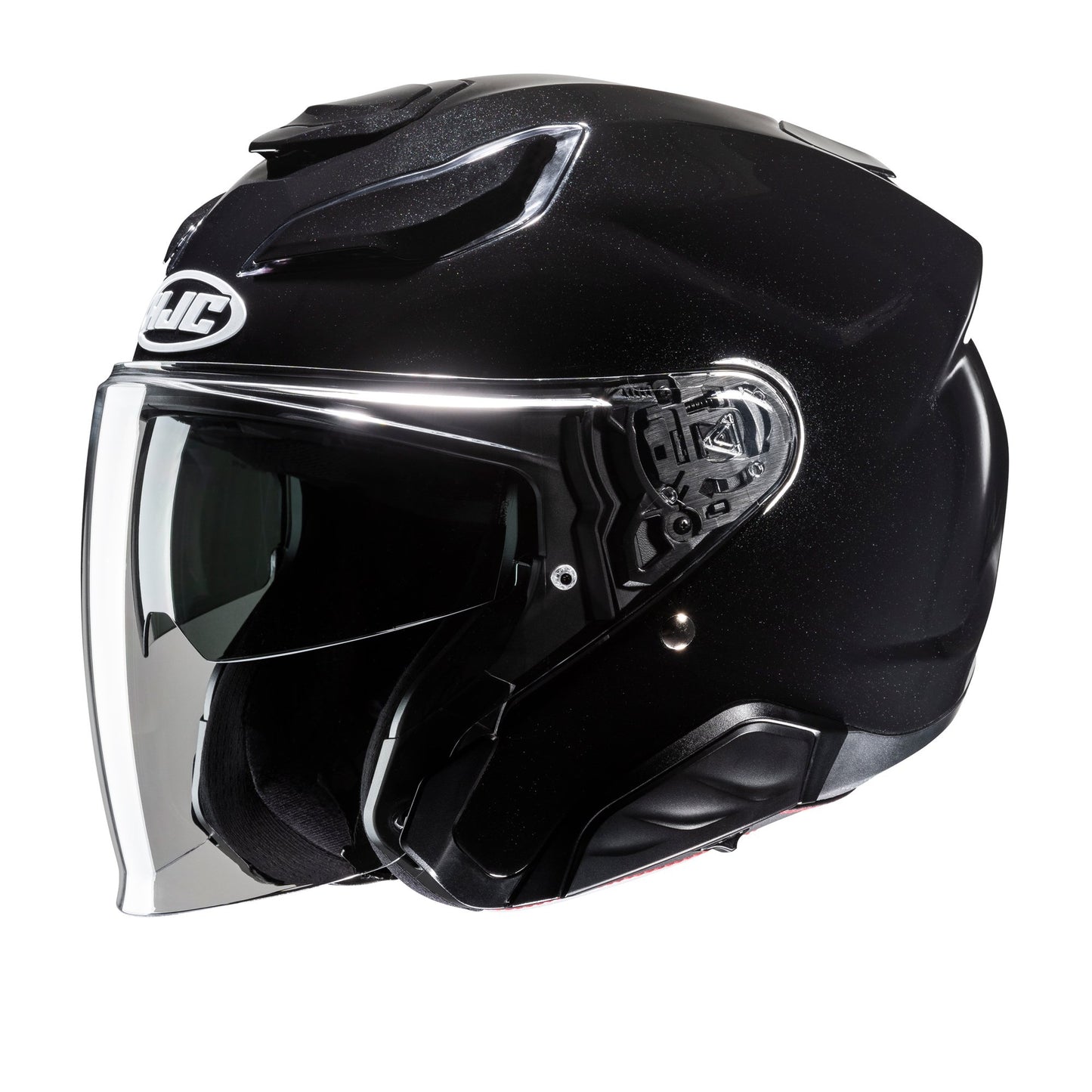 HJC F31 Motorcycle Open Face Helmet - Plain Black