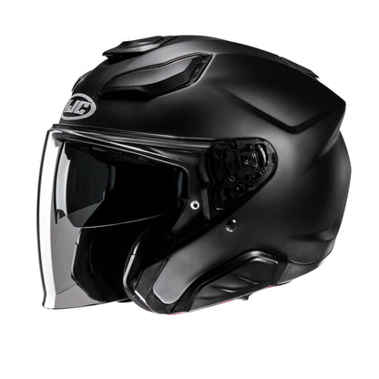 HJC F31 Motorcycle Open Face Helmet - Plain Matt Black