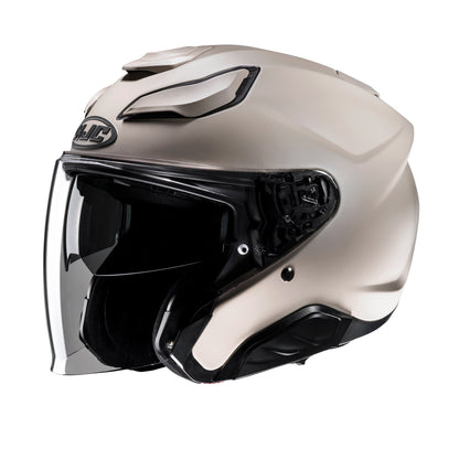 HJC F31 Motorcycle Open Face Helmet - Plain Matt Sand Beige