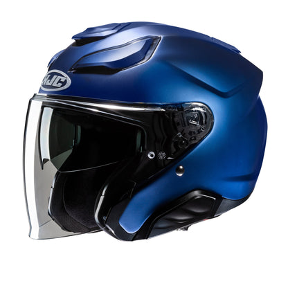 HJC F31 Motorcycle Open Face Helmet - Plain Metallic Blue