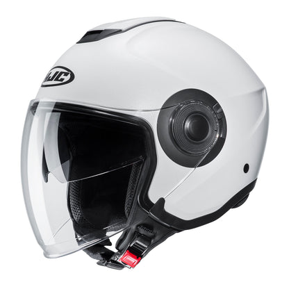 HJC I40N Solid Motorcycle Open Face Helmet - Pearl White