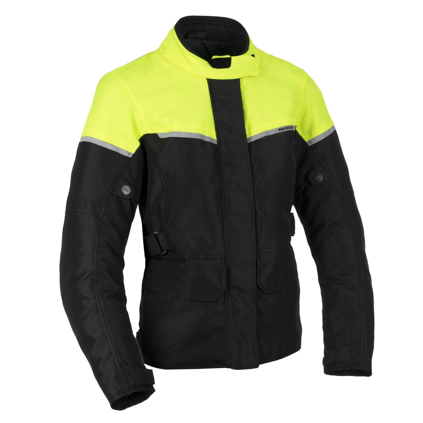 Oxford Spartan Long Waterproof Womens Motorcycle Jacket - Black/Fluo