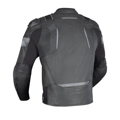 Oxford Cypher 1.0 Leather Mens Motorcycle Jacket - Stealth Black