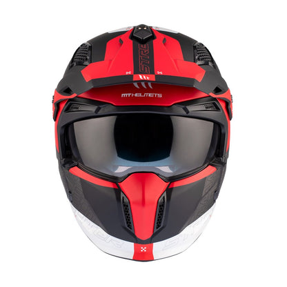 MT Streetfighter SV S Totem Motorcycle Full Face Helmet - Matt Black/Red/White