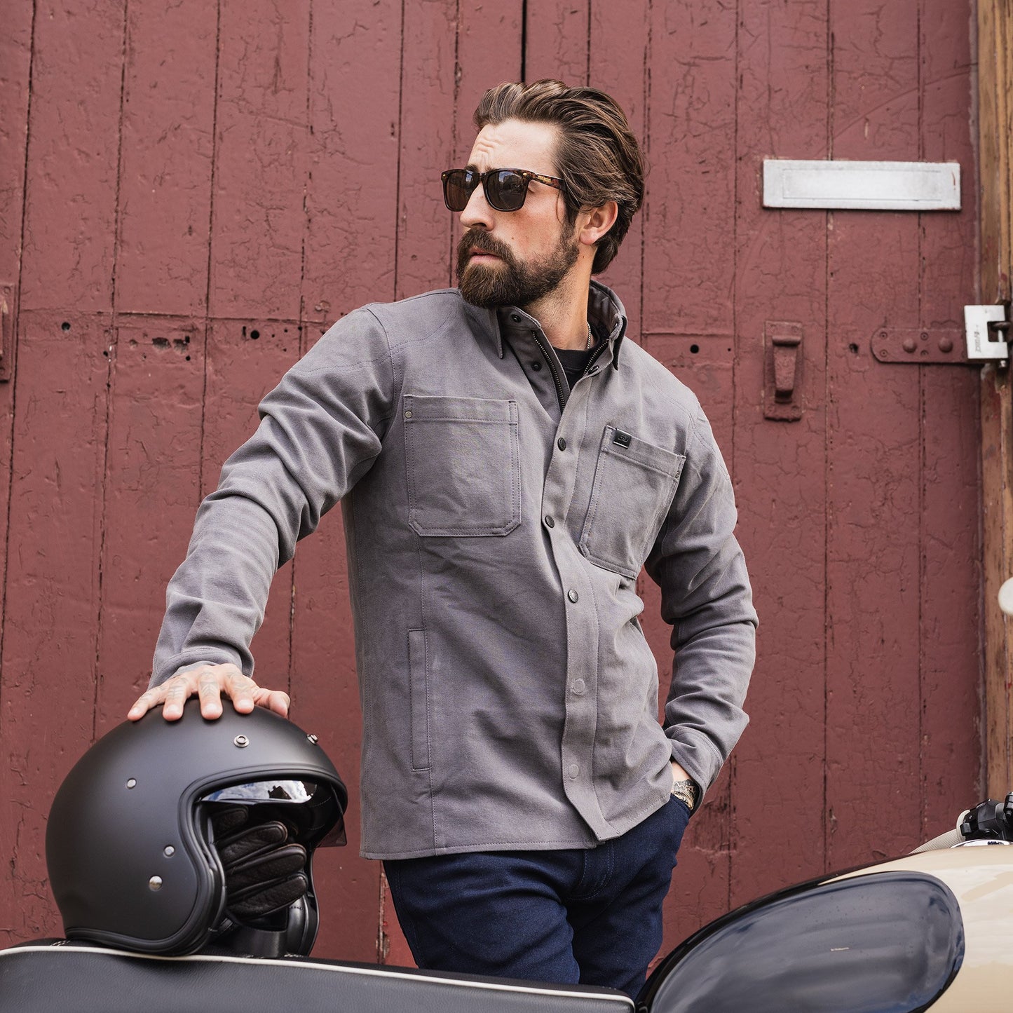 Oxford OA AA Ridgeback Mens Motorcycle Shirt - Grey