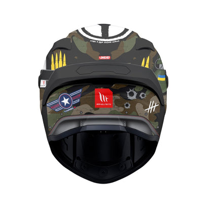 MT Targo S Patton Motorcycle Full Face Helmet - Matt Green Camo