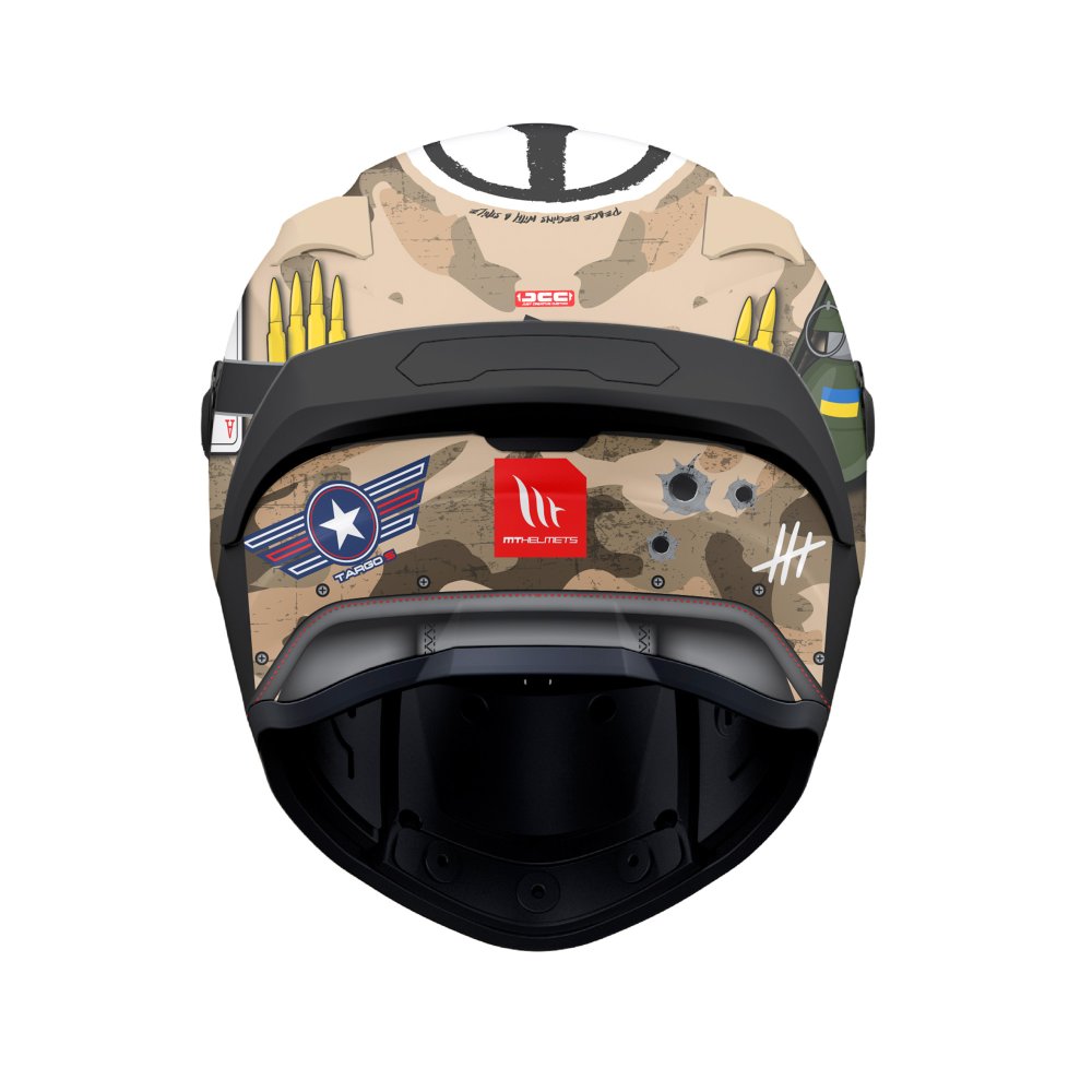 MT Targo S Patton Motorcycle Full Face Helmet - Matt Sand Camo