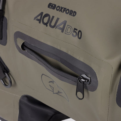 Oxford Aqua D-50 Motorcycle Duffle Bag - Khaki/Black