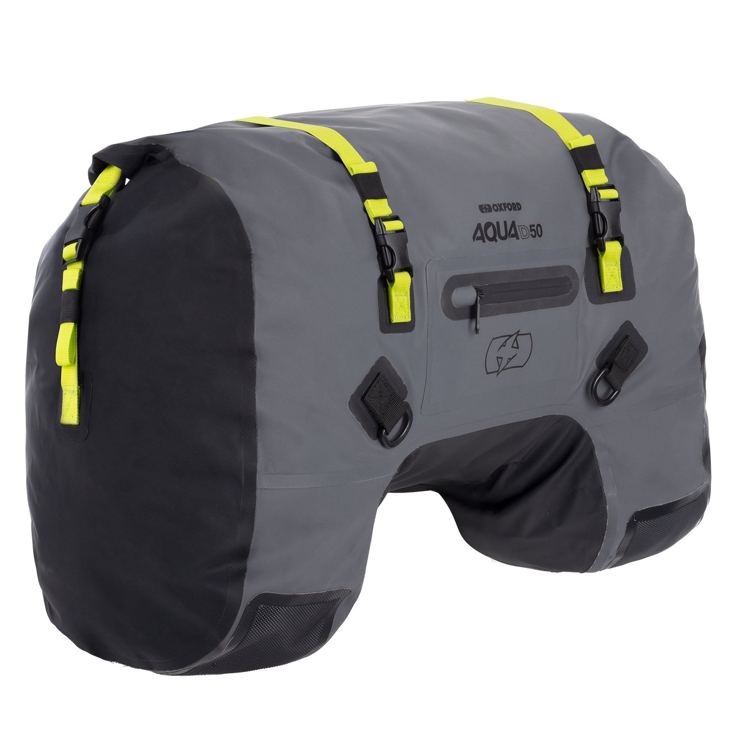 Oxford Aqua D-50 Motorcycle Duffle Bag - Black/Grey/Fluo