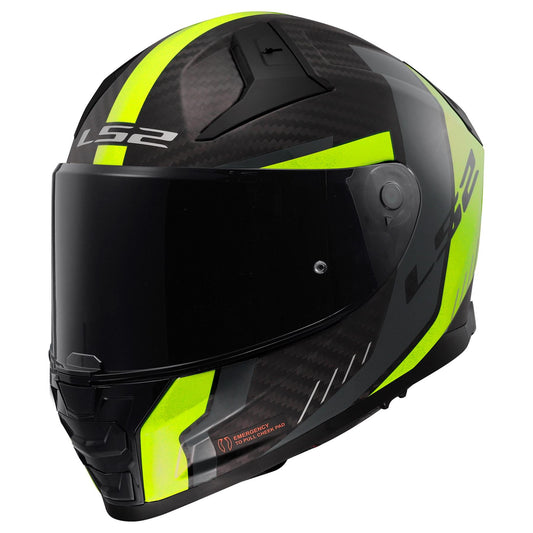 LS2 FF811 VECTOR-II GRID Carbon Helmet - Matt Hi-Viz Yellow