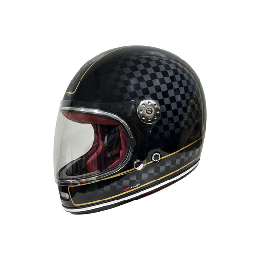 VPR.303 F656 Fiberglass Full Face Retro Helmet Chequer