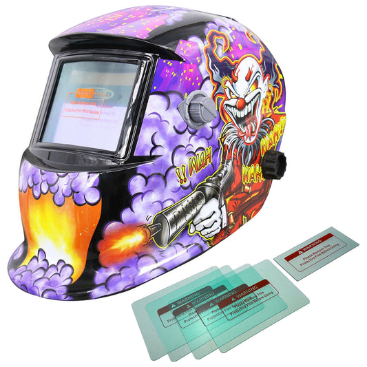 Welding Helmet Auto Darkening with Fittings - Clown