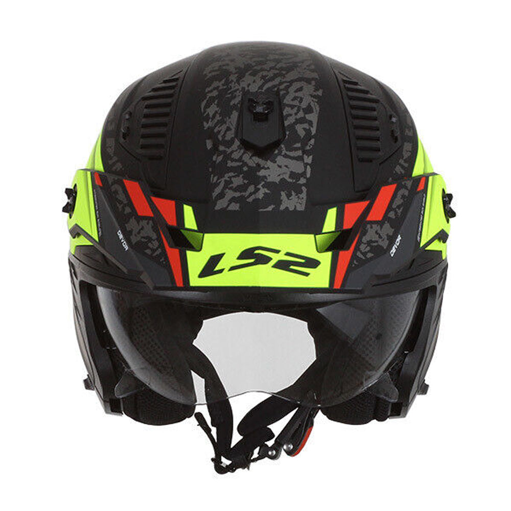 Riderwear | LS2 OF606 Drifter Devor Trial Helmet - Matt Black Hi-Viz