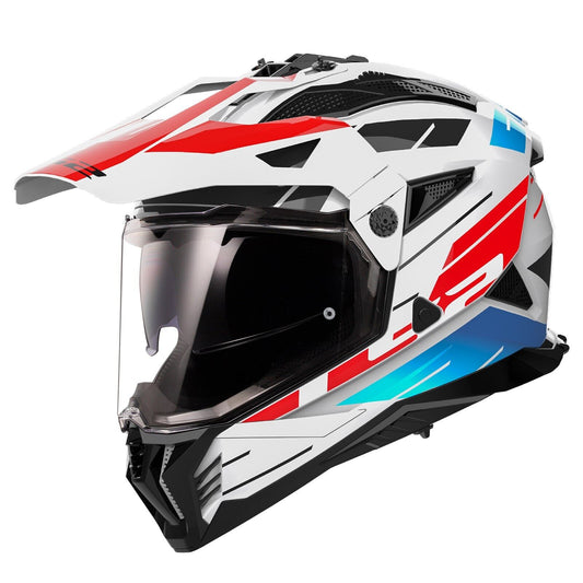 LS2 MX702 Pioneer-II Dual Sport Helmet- NAMIB White Blue Red