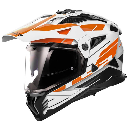 LS2 MX702 Pioneer-II Helmet- NAMIB White Orange