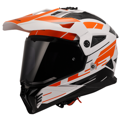 LS2 MX702 Pioneer-II Helmet- NAMIB White Orange