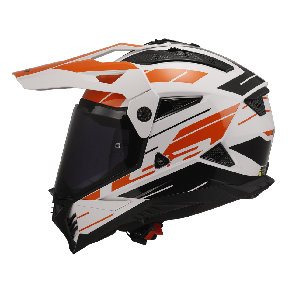 LS2 MX702 Pioneer-II Helmet- NAMIB White Orange