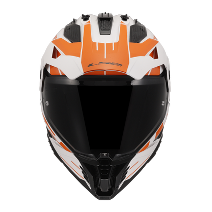 LS2 MX702 Pioneer-II Helmet- NAMIB White Orange