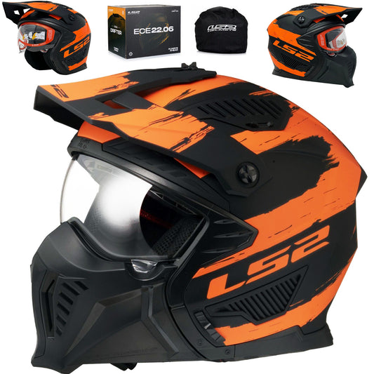 Riderwear | LS2 OF606 DRIFTER MUD Matt Black Orange Helmet