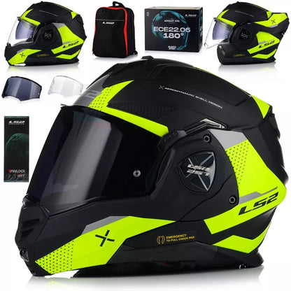 LS2 FF901 ADVANT X Oblivion Flip Up Helmet - Matt Black HiViz